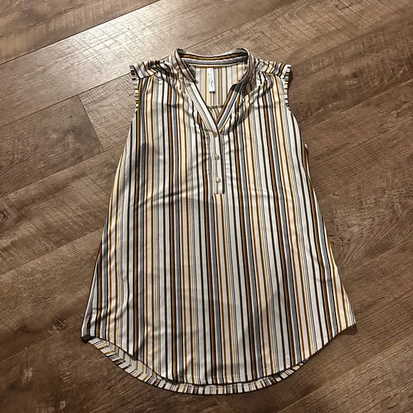 PerSeption Concept Gold and Black Striped Top - Picture 2 of 4